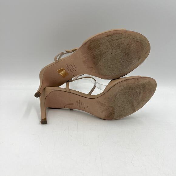 Stuart Weitzman Gloria 80 Nude Stiletto Heels Party Clean Girl - Picture 5 of 9
